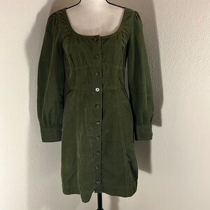 Madewell Hunter Green Corduroy Dress